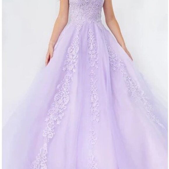 Lilac Tulle Sleeveless A-Line Gown by Jovani 59046 Size 4 NWT - Picture 2 of 10